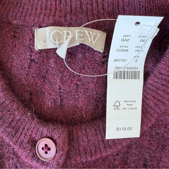 J. Crew Supersoft Pointelle Bubble-hem Cardigan - Picture 4 of 7